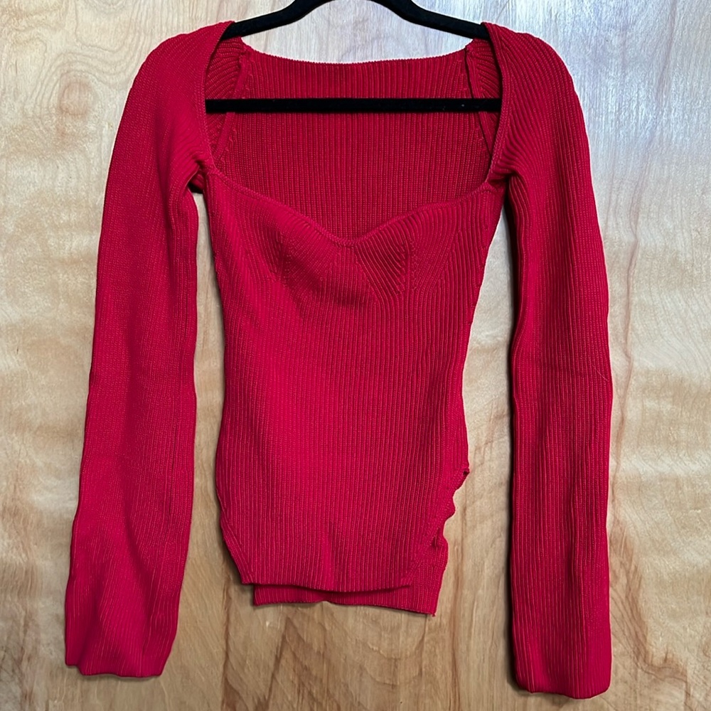 Knit Sweetheart neckline Top
